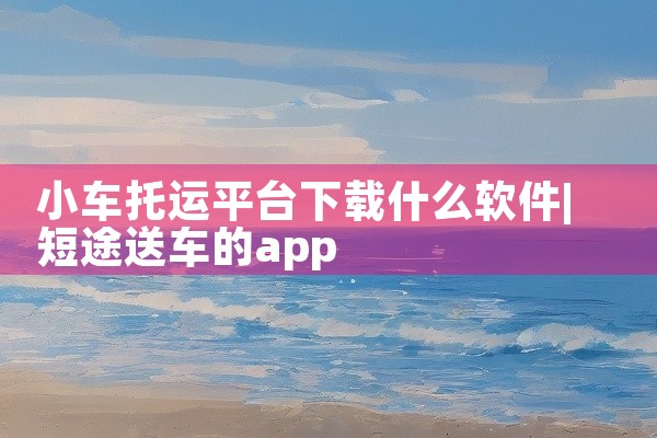 小车托运平台下载什么软件