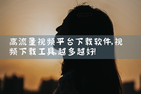 高流量视频平台下载软件