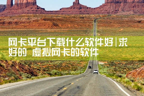 网卡平台下载什么软件好