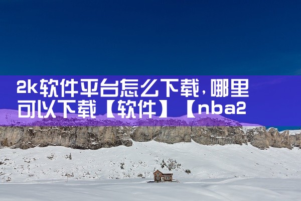 2k软件平台怎么下载